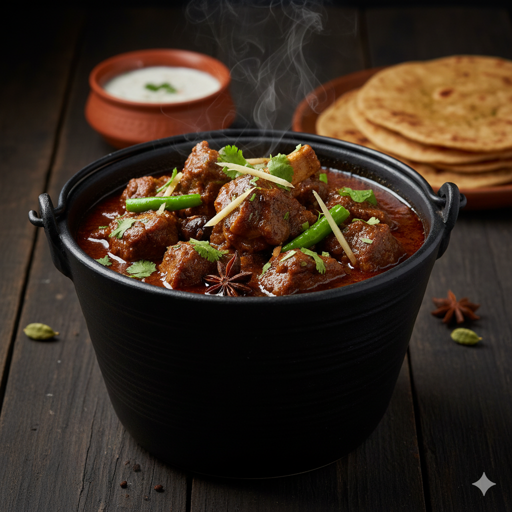 Bucket Gosht (Bagara-Style Mutton Curry)