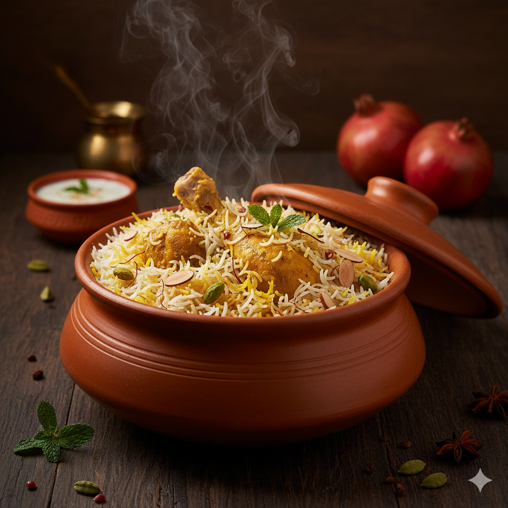 Hyderabadi Zafrani Chicken Dum Biryani